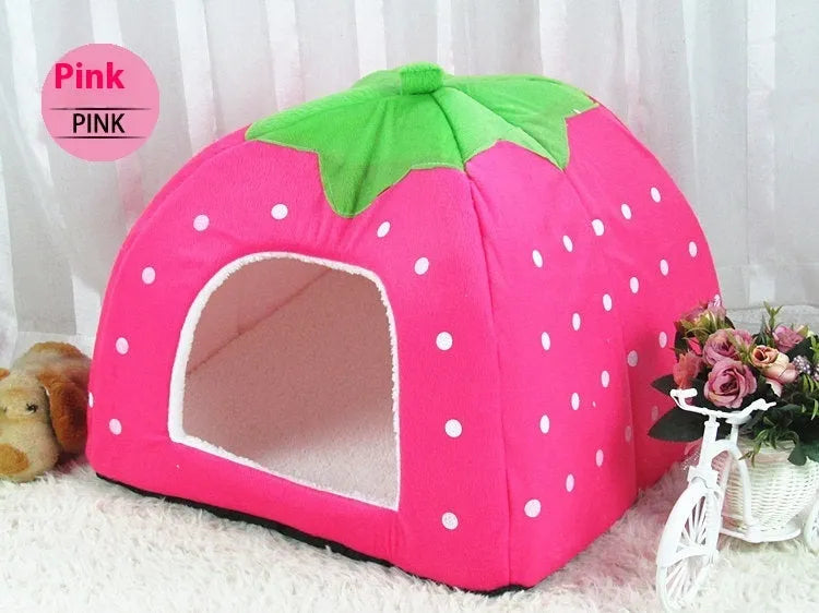 Pet house dog kennel with low foot railing, cotton material, hand stitched, available in blue colour