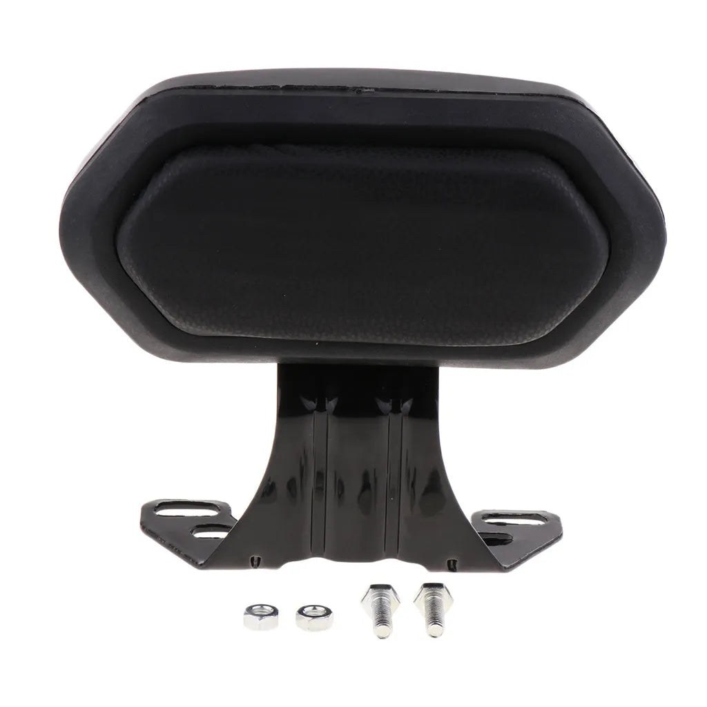 Scooter backrest with metal bracket, ABS baked paint finish, and leather surface in black colour option