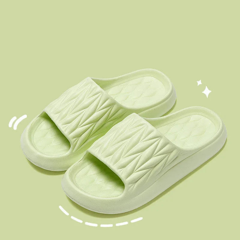 Leaf texture EVA household slippers in multiple colours with non-slip sole