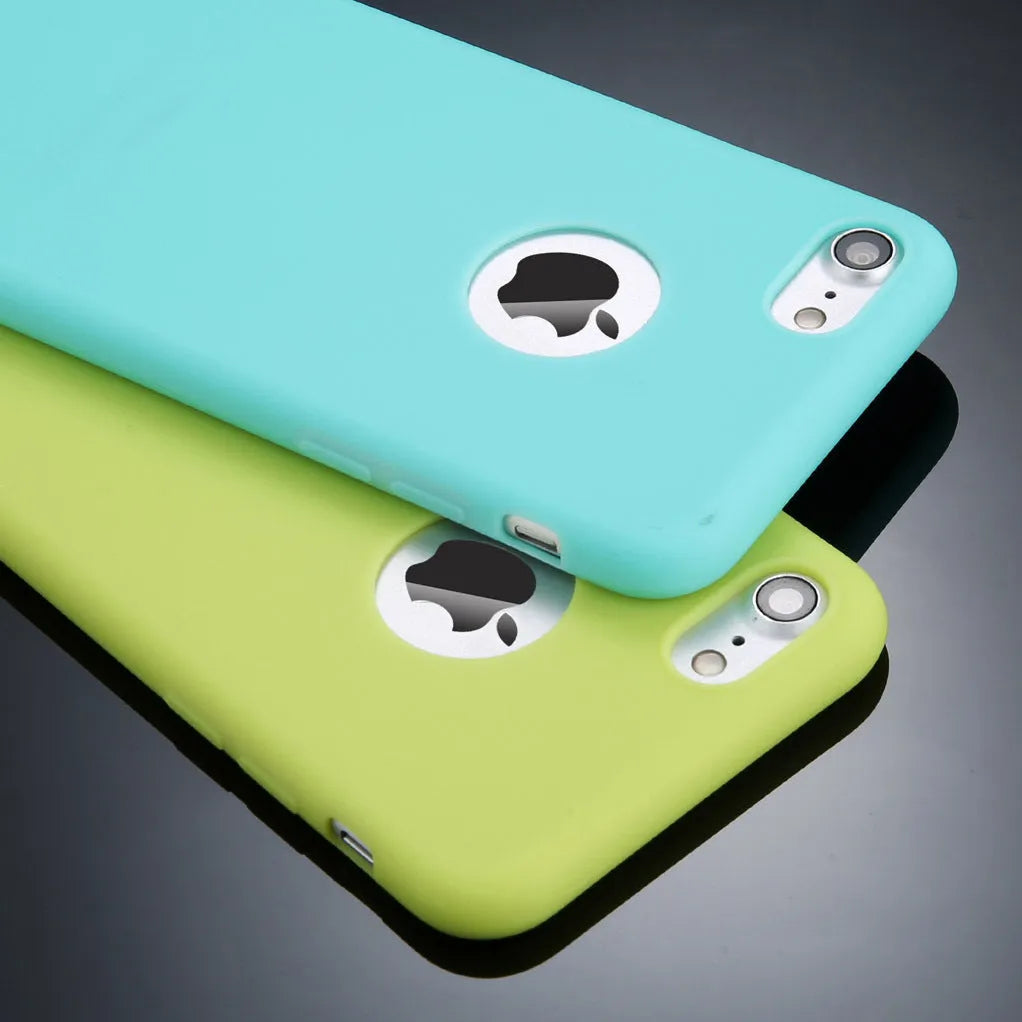 Candy colour soft silicone and TPU phone case for compatible Apple iPhone models