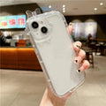 Small Monster transparent TPU phone case for iPhone, creative airbag protective cover with anti-fingerprint finish