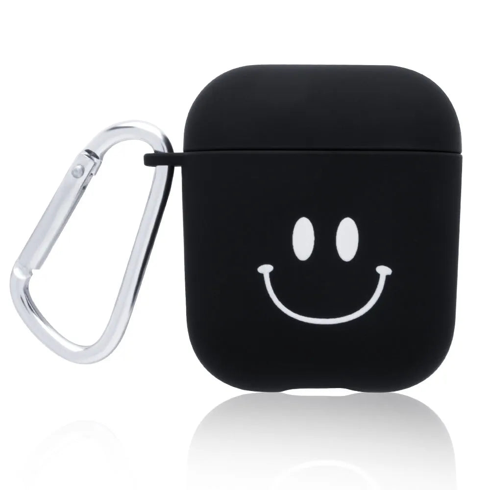 Black and Pink PC hard protective cases for Apple AirPods with decorative back cover designs.