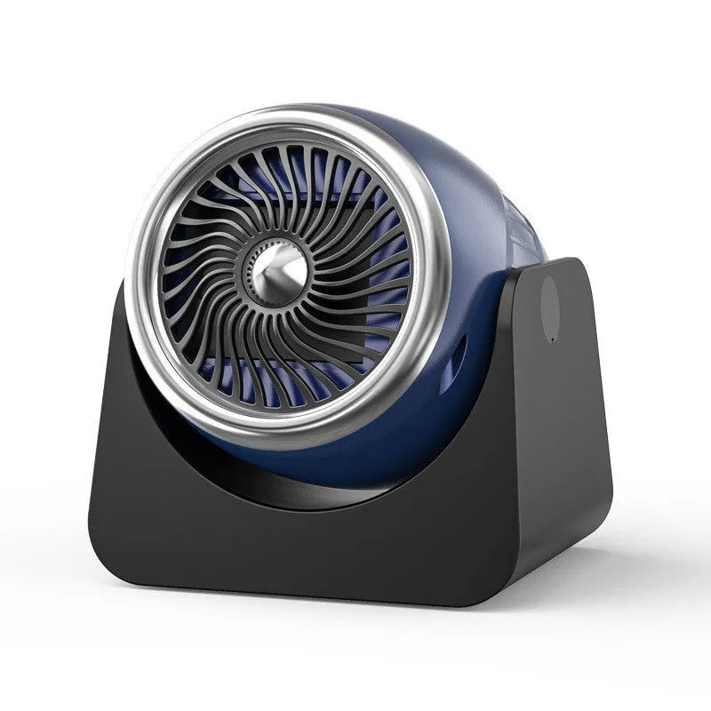12v car heating fan with 180-degree rotation in navy blue colour for interior warming and window defrosting