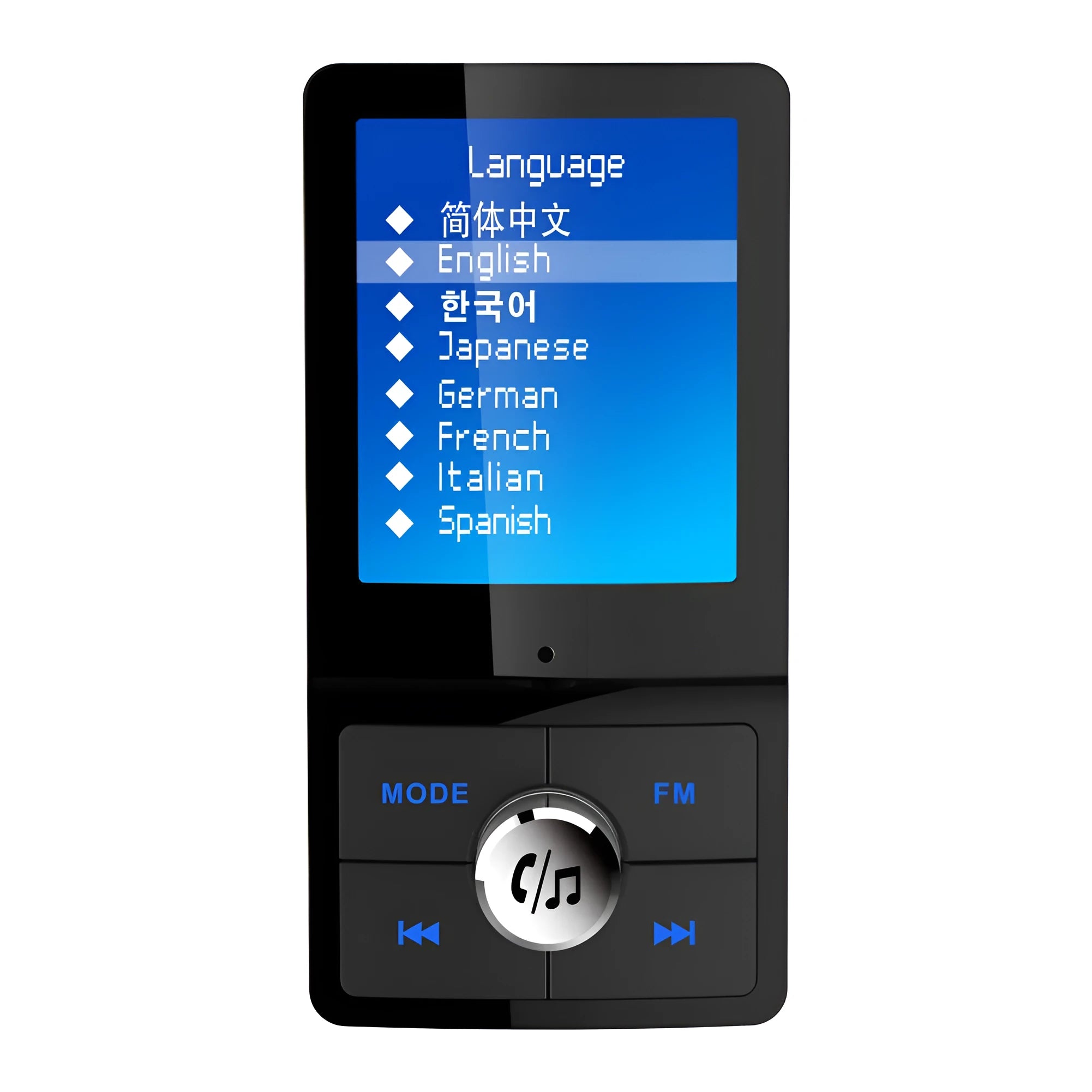 Car speakerphone Bluetooth FM transmitter with LCD display and dual QC3.0 USB ports