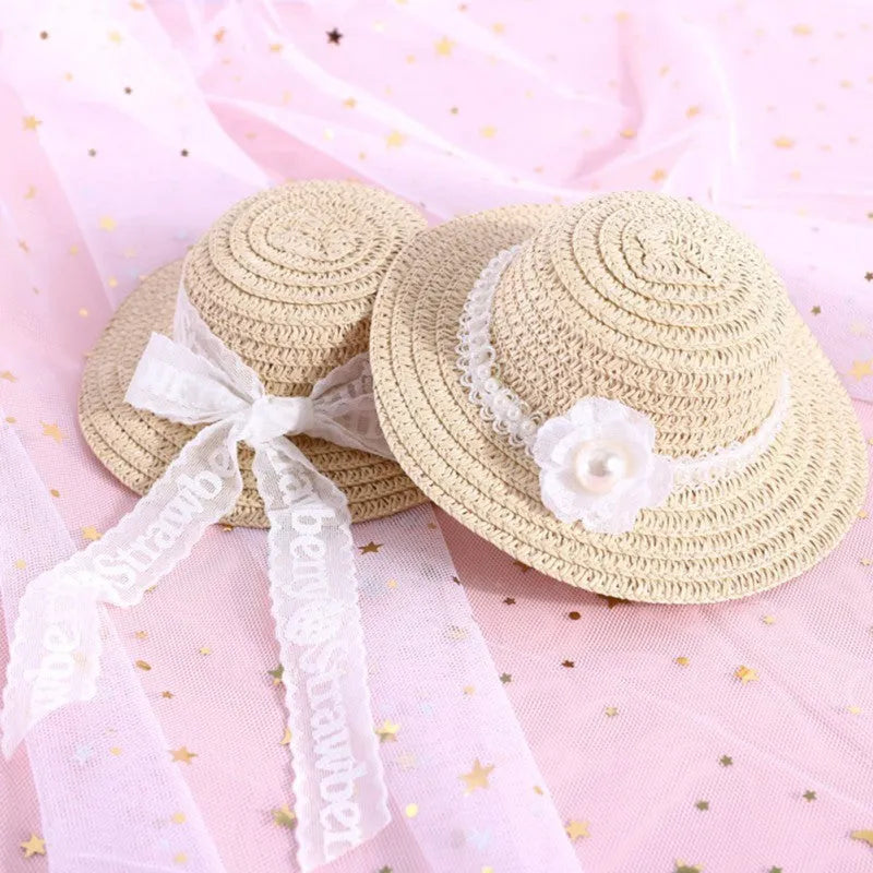 Handmade paper pet hat with adjustable bowknot for dogs and cats in cartoon style