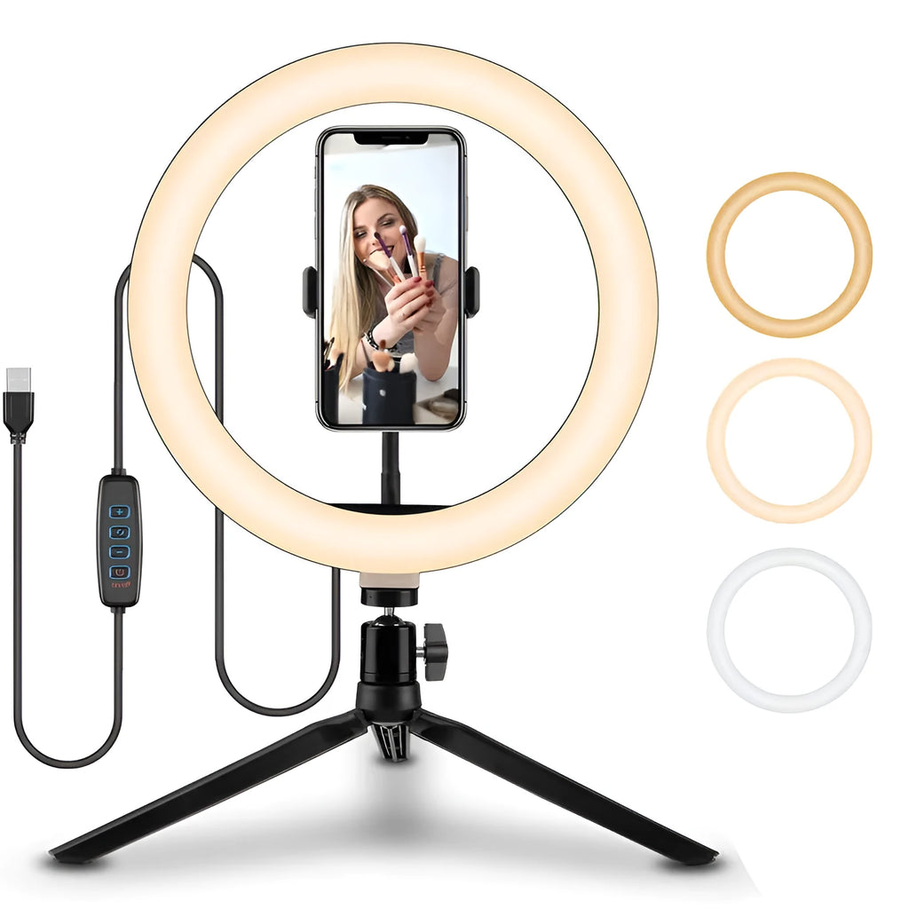 10-inch smartphone ring fill light with metal mounting bracket for photography
