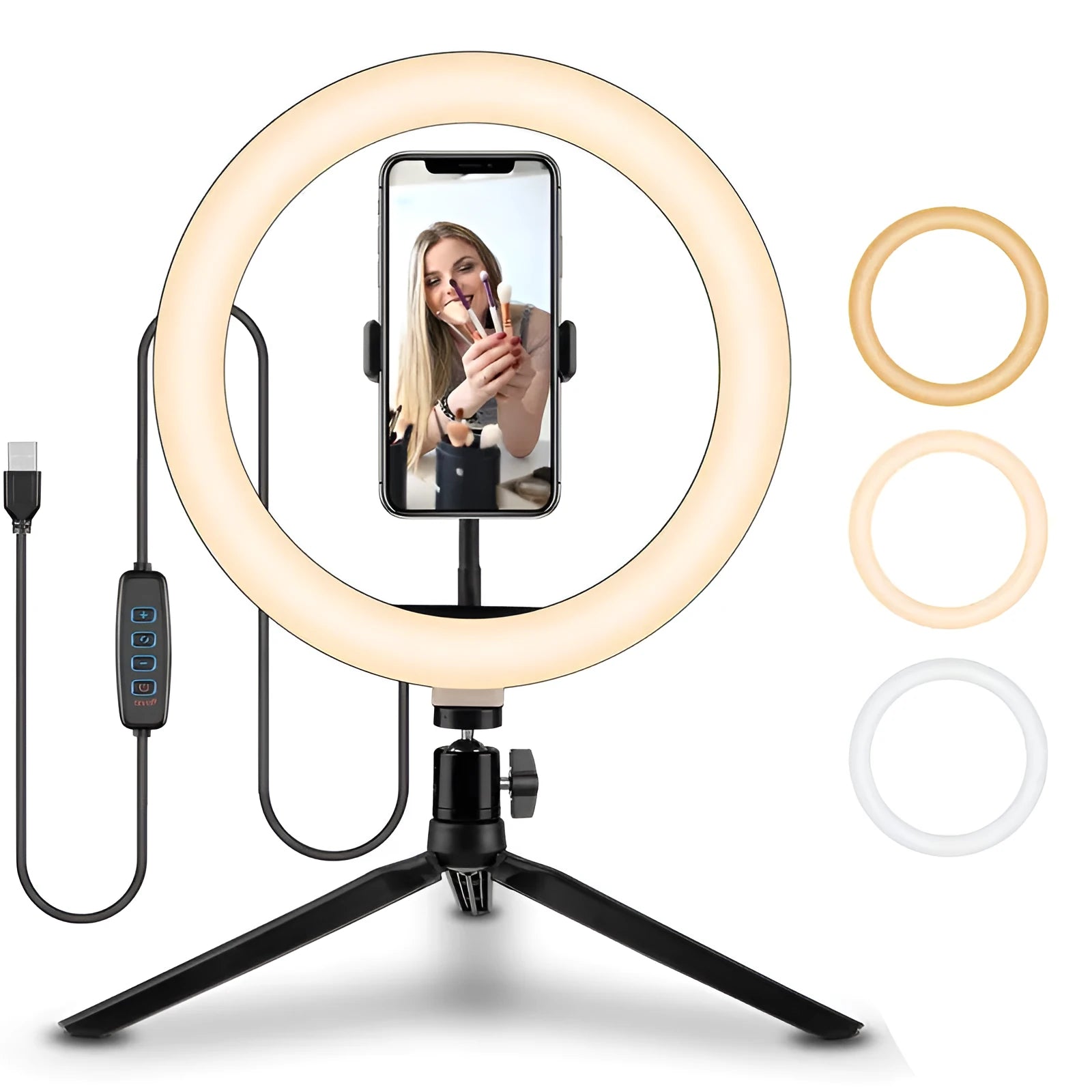10-inch smartphone ring fill light with metal mounting bracket for photography