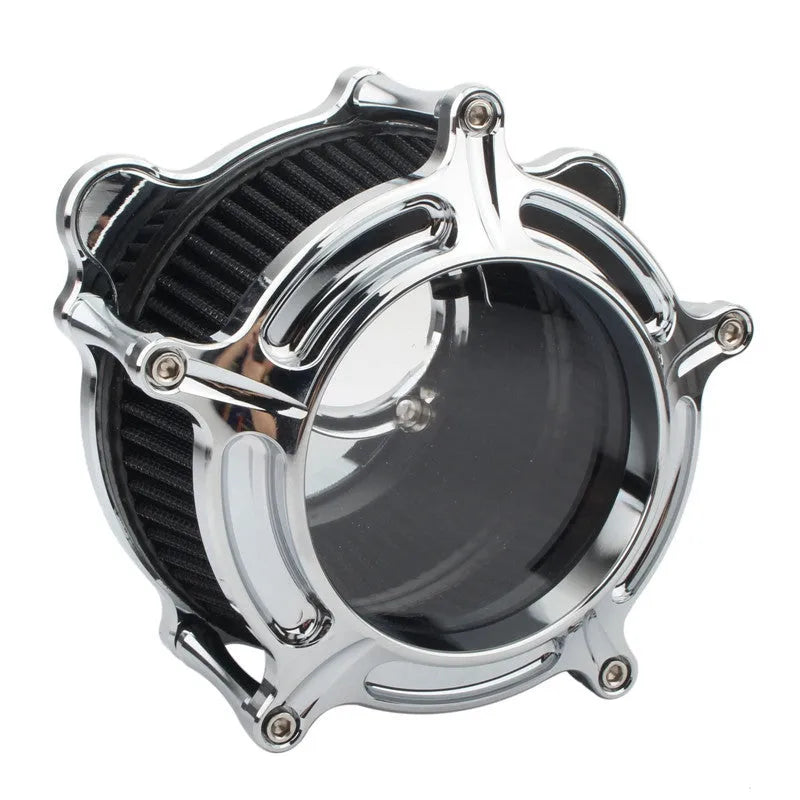 MP09-JJL aluminium air filter retrofitting accessories showing multiple colour options including black, blue, and red filter cartridges