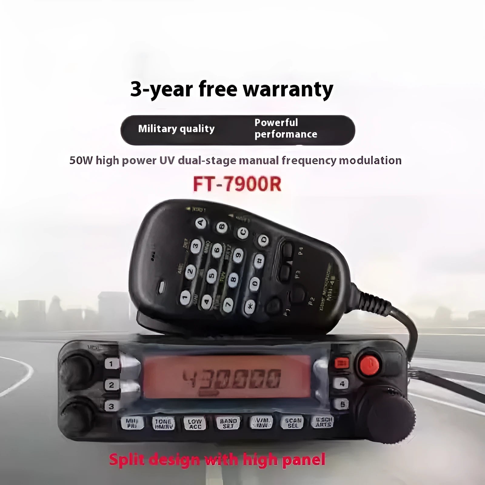 High-power car interphone for self-driving tours with anti-interference function and multiple clamp configuration options