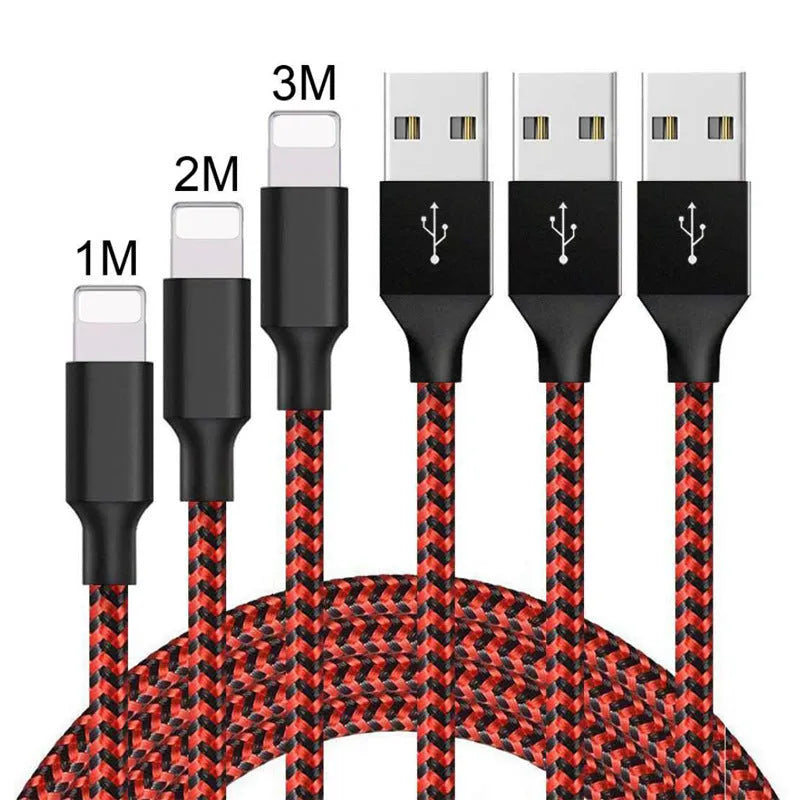 Braided nylon Micro USB charging cable for Android phones in black and white colour.