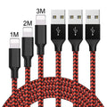Braided nylon Micro USB charging cable for Android phones in black and white colour.