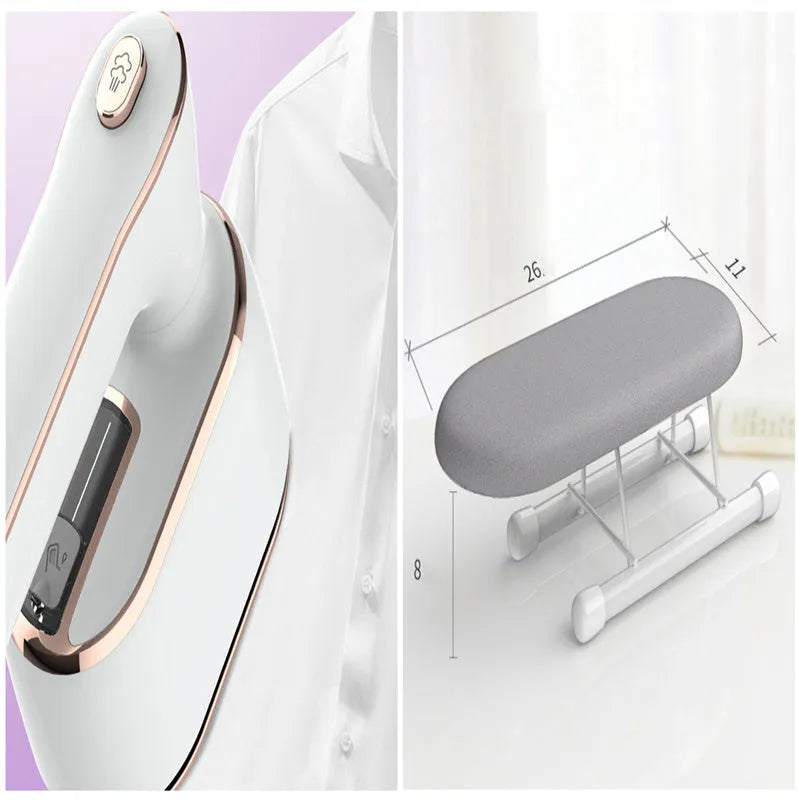 Home Fashion simple rotating steam hanging iron in light purple with rotating head and 1000W power on a white background