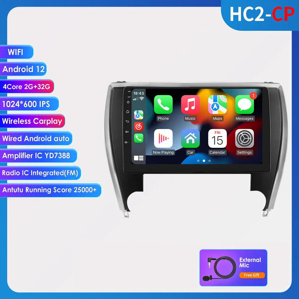 10-inch car navigation MP5 unit for Toyota Camry 2015 with metal ABS construction