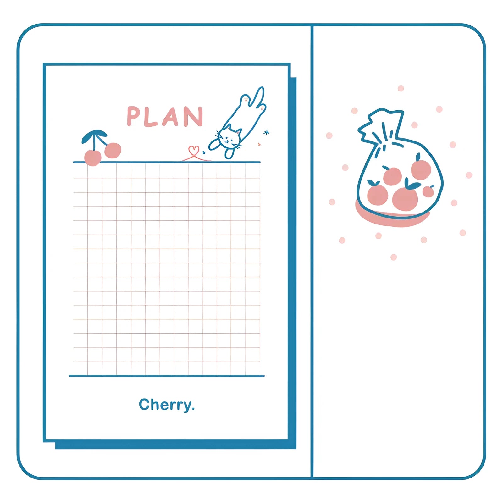 Daily series countdown notes paper planner showing eight design options at 65x100mm size