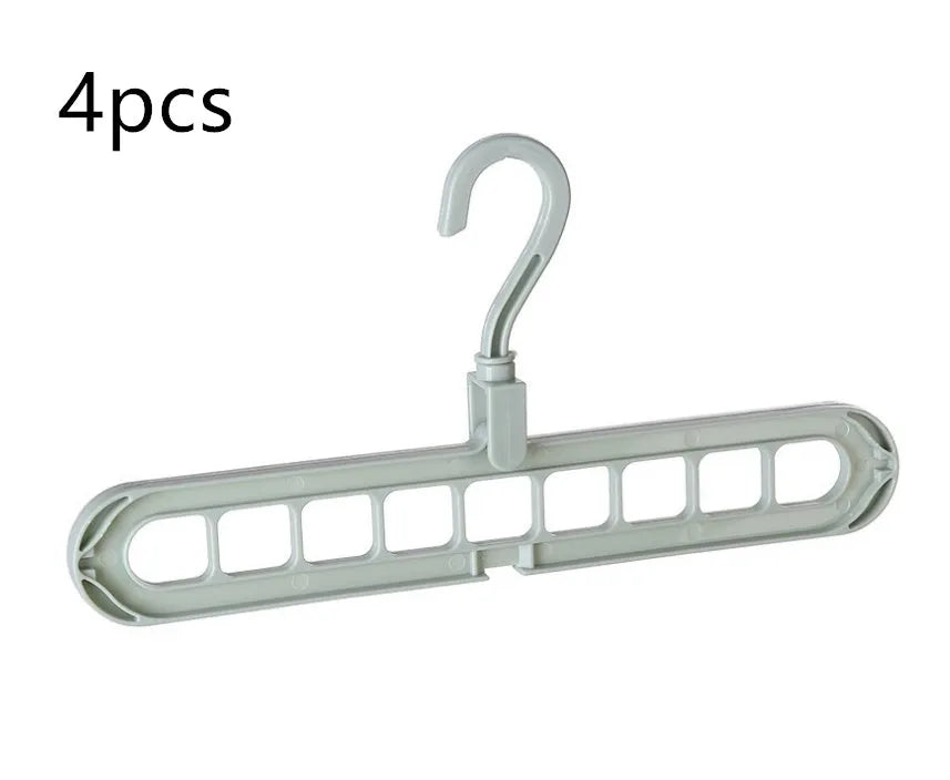 Plastic clothes storage hanger with rotating hook, shown in available colours.