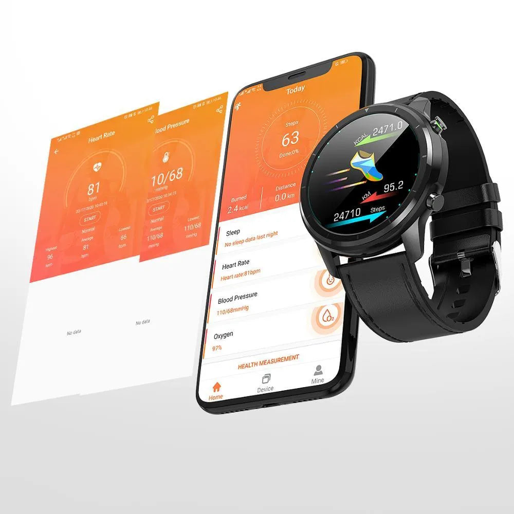 LEMFO LF26 smart bracelet on wrist showing 1.3-inch touchscreen display in silver finish.