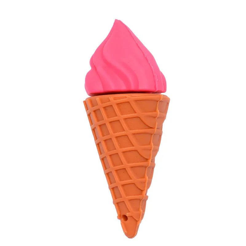 Mini ice cream design USB flash drive in pink, showing USB connector.
