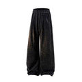 Straight-leg fleece-lined trousers with elastic waistband in light grey, dark grey, and black colours