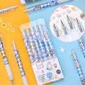 Six bear and rabbit character press pen knives with plastic casings and metal components