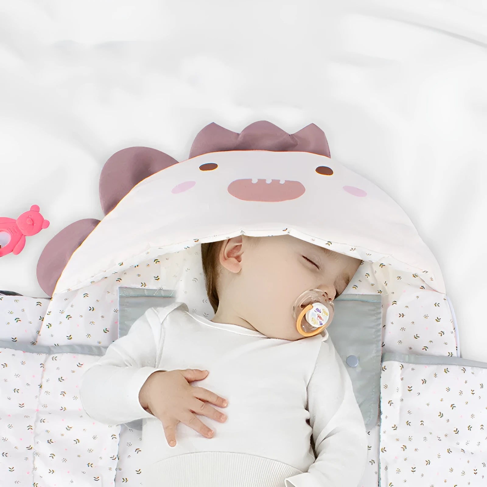 Baby anti-shock sleeping bag for stroller in green, cotton inner and outer layers, 57x86cm, Class A safety rated
