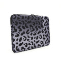 Leopard print laptop sleeve with flannel lining for 13-inch to 16-inch computers