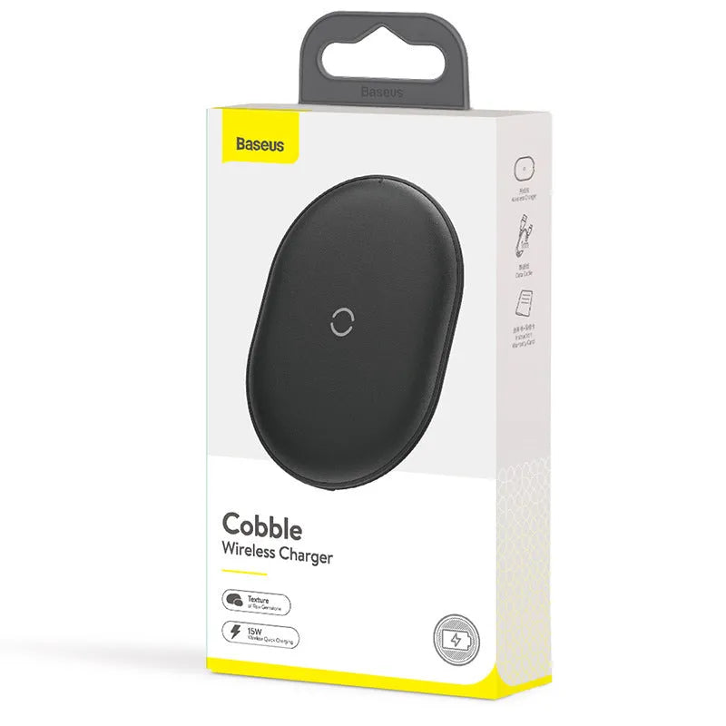 Black wireless charging pad with textured surface and indicator light for mobile phones