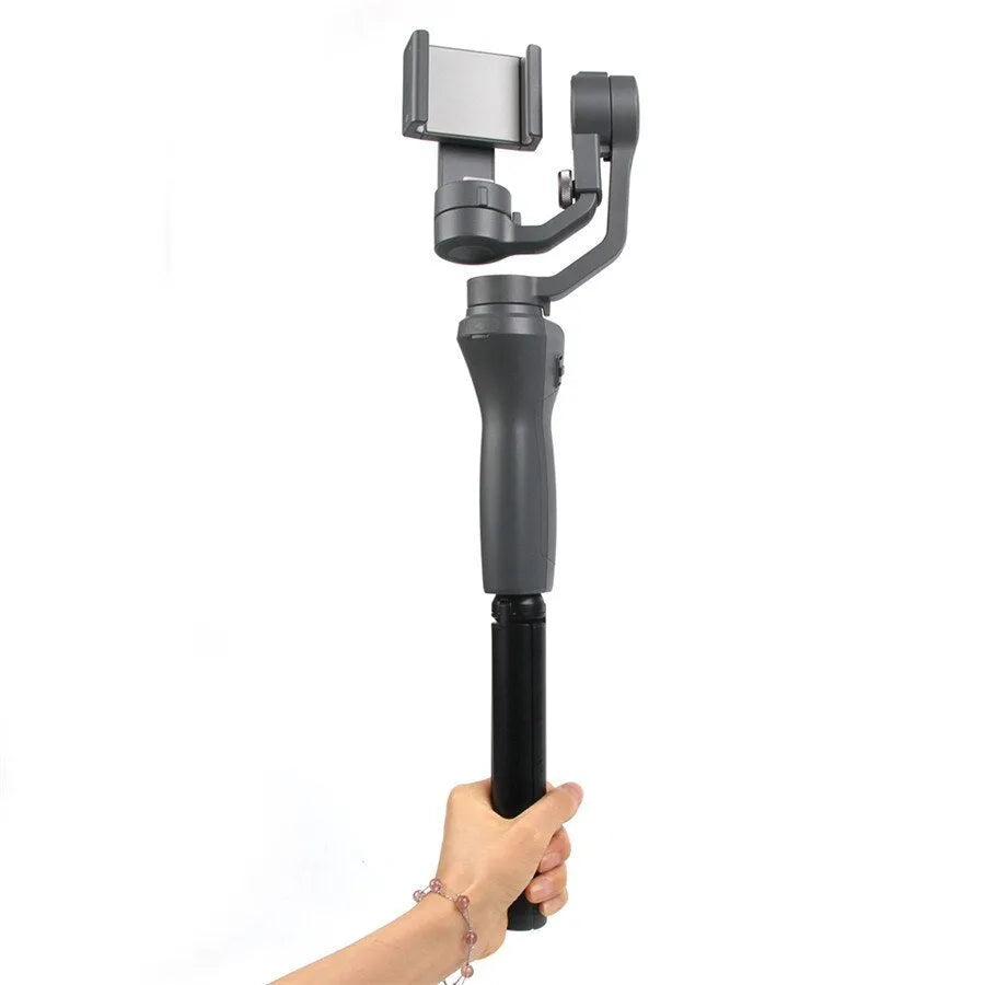 Black aluminium mobile phone tripod with PTZ stabiliser head for iPhone