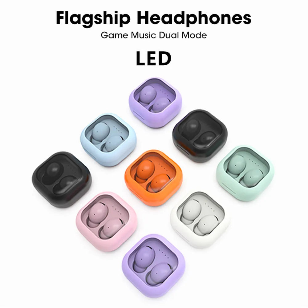 C9 Pro Bluetooth headset with translucent charging bin in a colour option