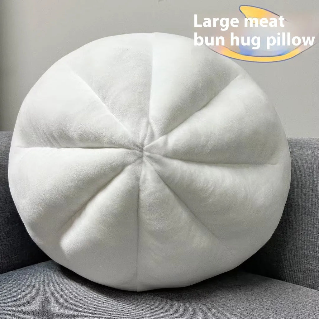 Stuffed bun pillow plush doll in steamed meat dumpling design, 40cm soft fabric cushion for home decor