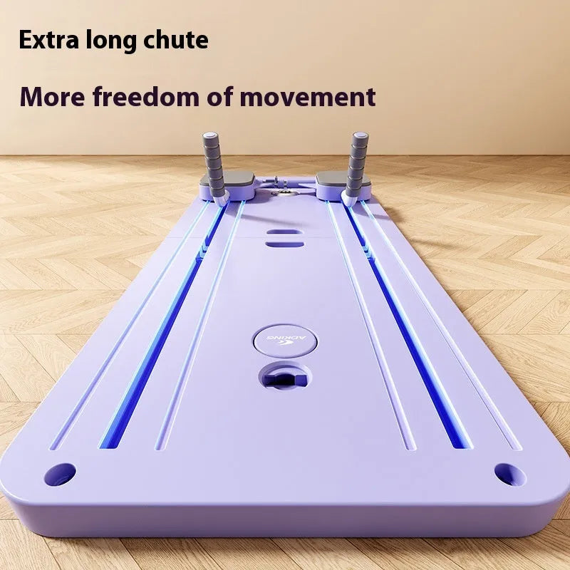 Standard purple household fitness board with automatic rebound abdominal wheel for multi-functional exercise.