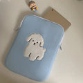 Portable 11-inch liner bag in blue polyester for tablet and notebook protection