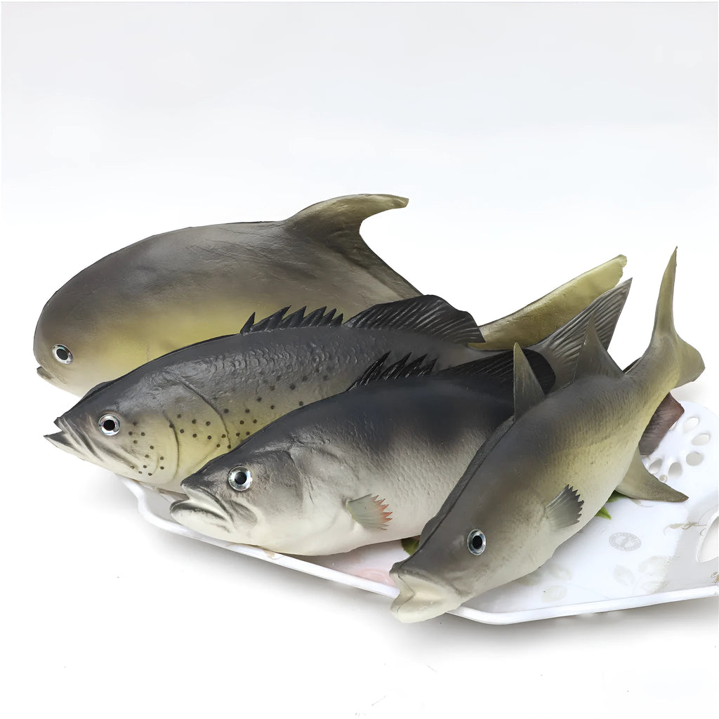 PU simulated fish ocean animal model ornaments in yellow-fin tuna designs