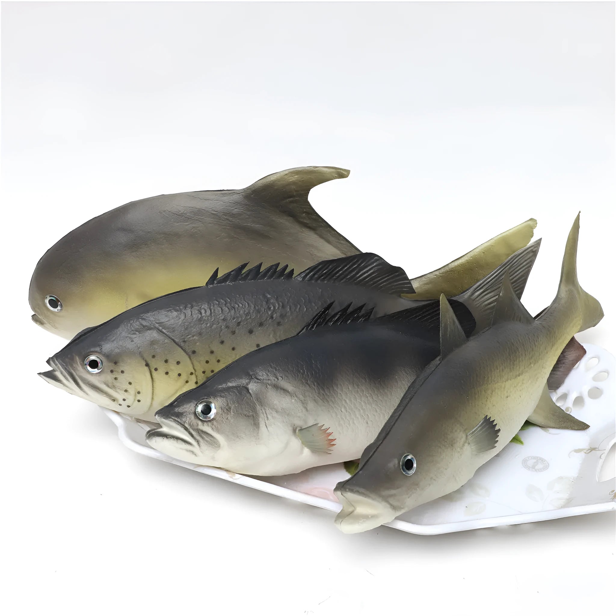 PU simulated fish ocean animal model ornaments in yellow-fin tuna designs
