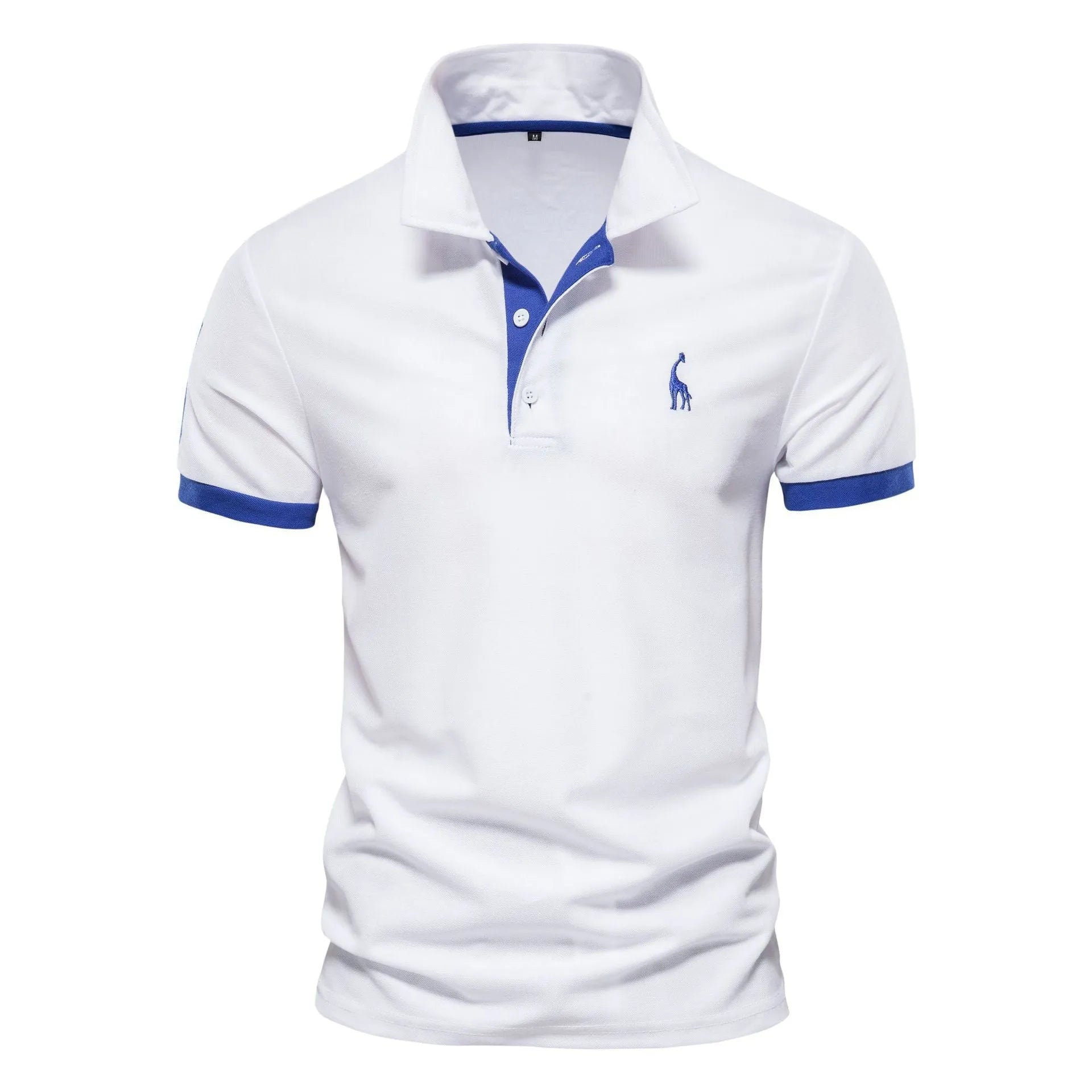 Men's slim fit short sleeve T-shirt with a detailed embroidered deer design on the chest.