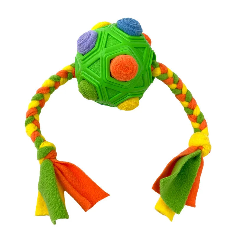 Dog sniffing ball puzzle toy in assorted colours for IQ training and treat dispensing