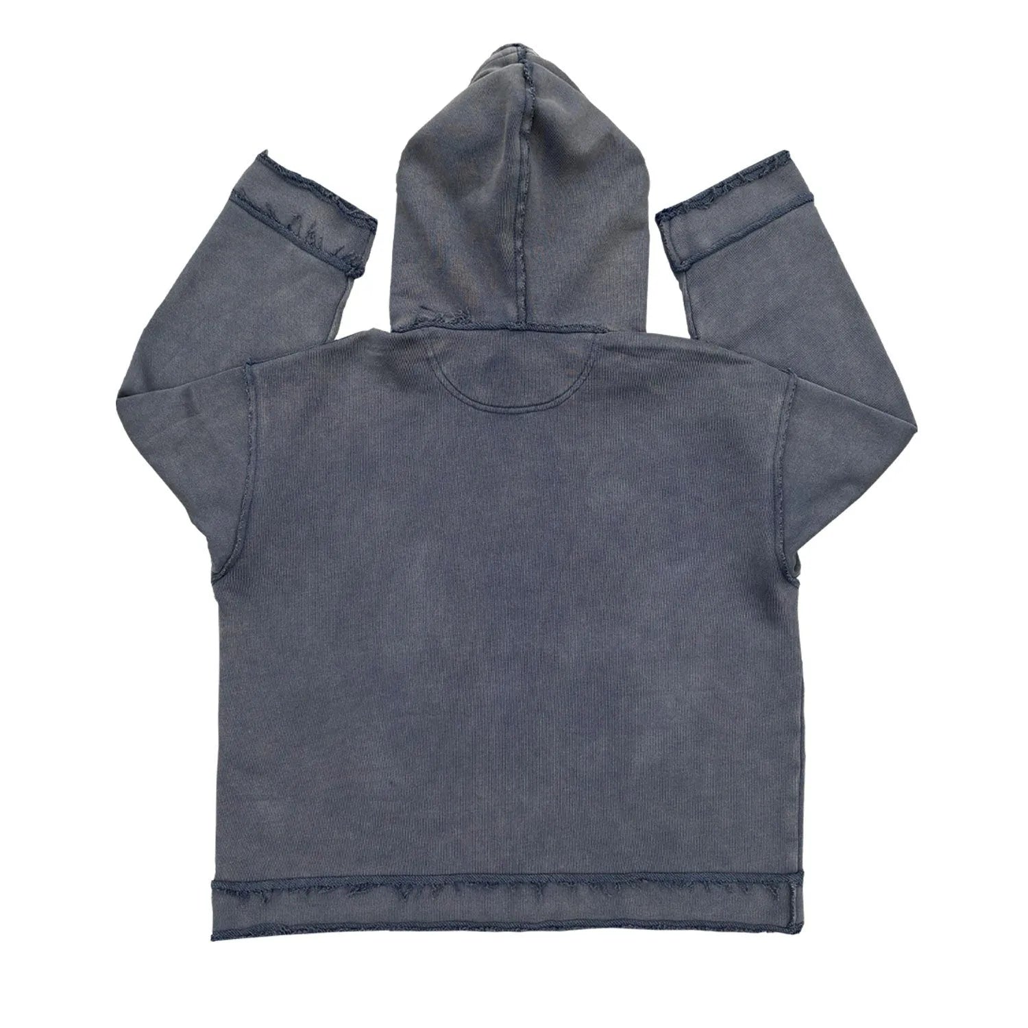 Reverse dark blue hoodie sweater with The Sun Also Rises Back To Make text graphic design