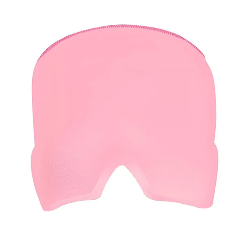 Black elastic gel cold compress eye mask for headache relief with measurements