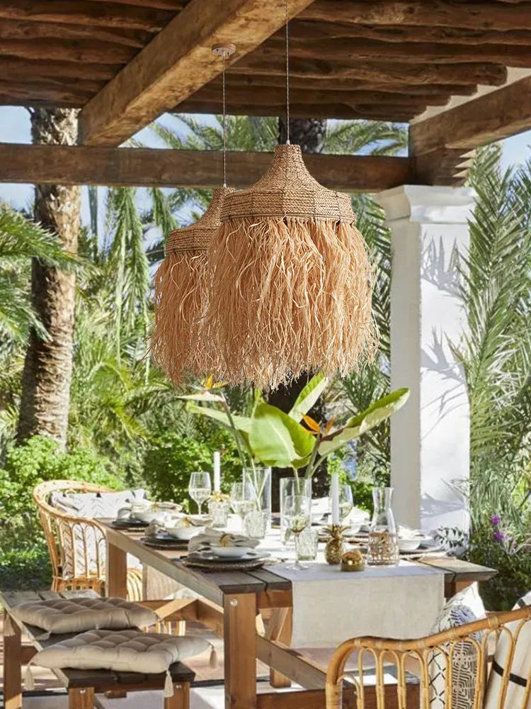 50cm diameter retro restaurant chandelier with woven willow and wild vetch construction