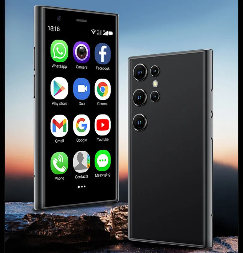 S23PRO & XS15 mini smartphone in black, green or pink purple colours with straight plate design