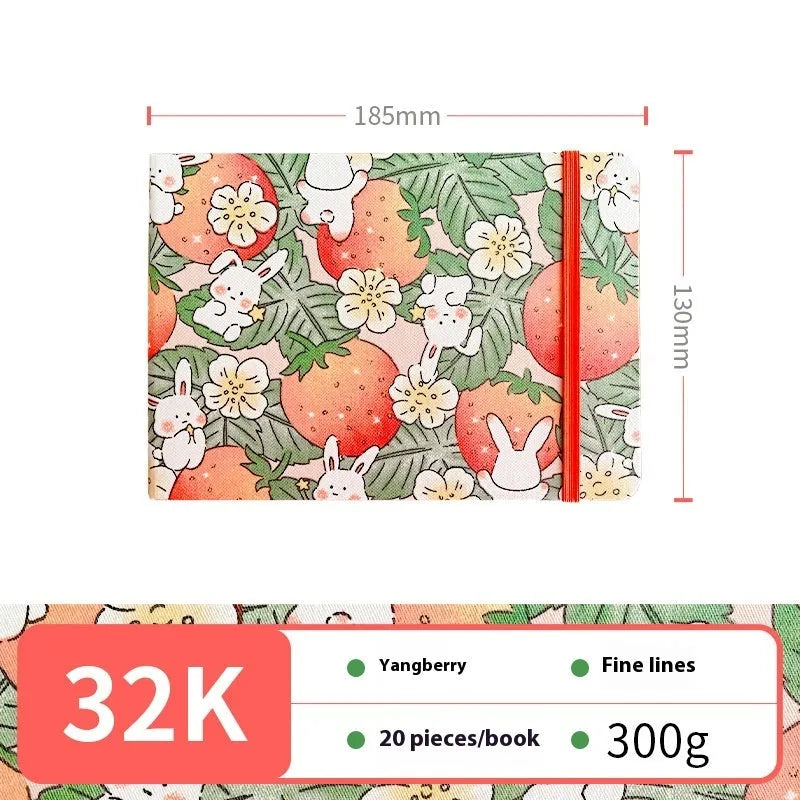 Feiluniao handmade fabric watercolour notebook in 185mm portable size, showing artistic cover design.