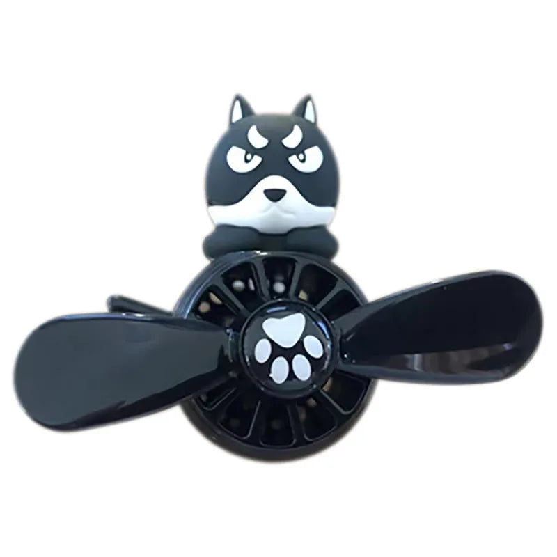 Black husky shaped car air conditioner vent ornament made of ABS plastic