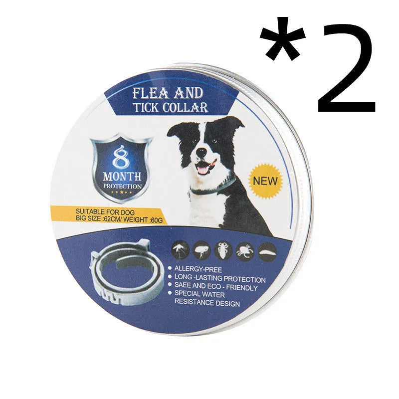Adjustable pet anti-mosquito collar for cats and dogs, made with TPR silica gel and natural plant extracts, waterproof design