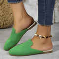Women's apricot coloured mesh slip-on sandals with round toe and flat rubber sole