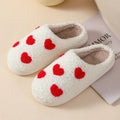 Women's plush cartoon love slippers with PVC soles in Big Love design