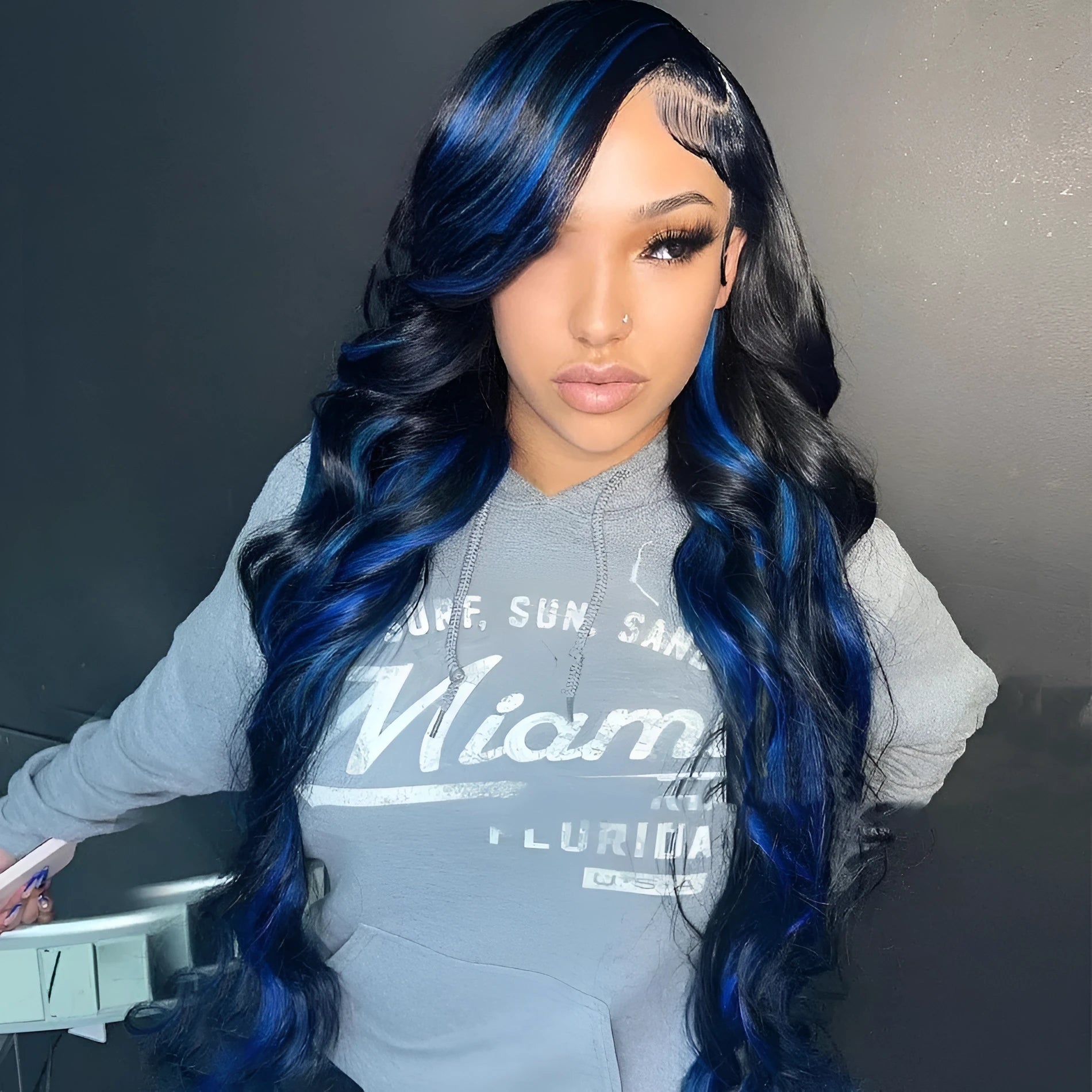 Human hair lace front wig with 4x4 lace frontal in star fashion style, available in multiple lengths