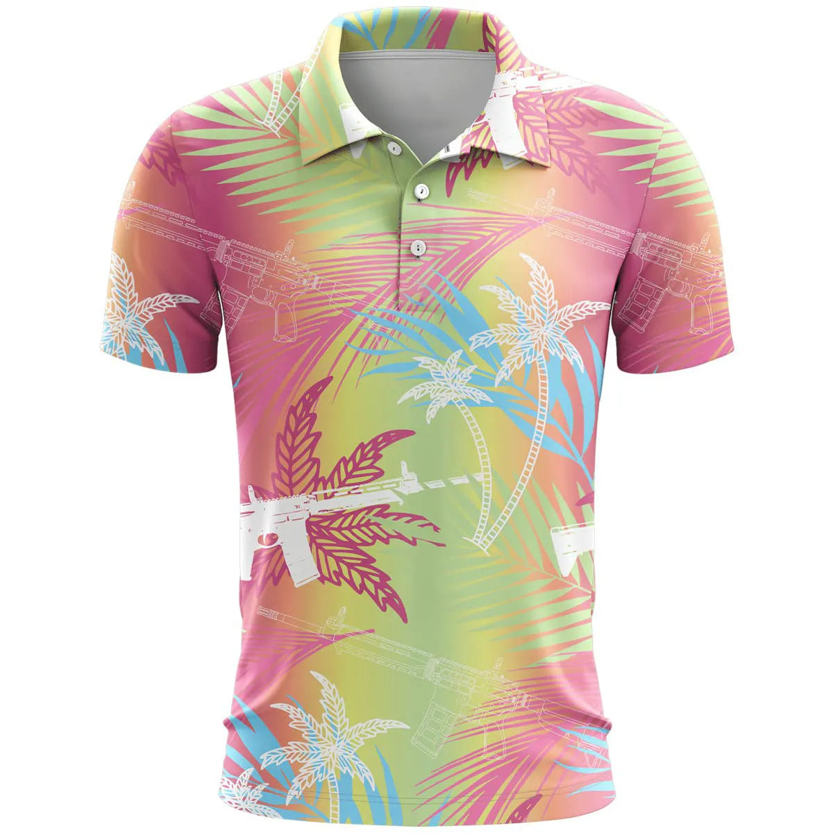Man's loose-fit 3D printed short sleeve T-shirt in bird eye cloth, shown in multiple colour options.