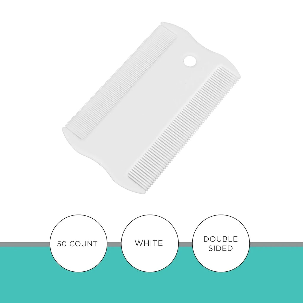 Double-sided plastic pet flea comb with dense teeth and narrow 0.85cm face comb for tear stain removal