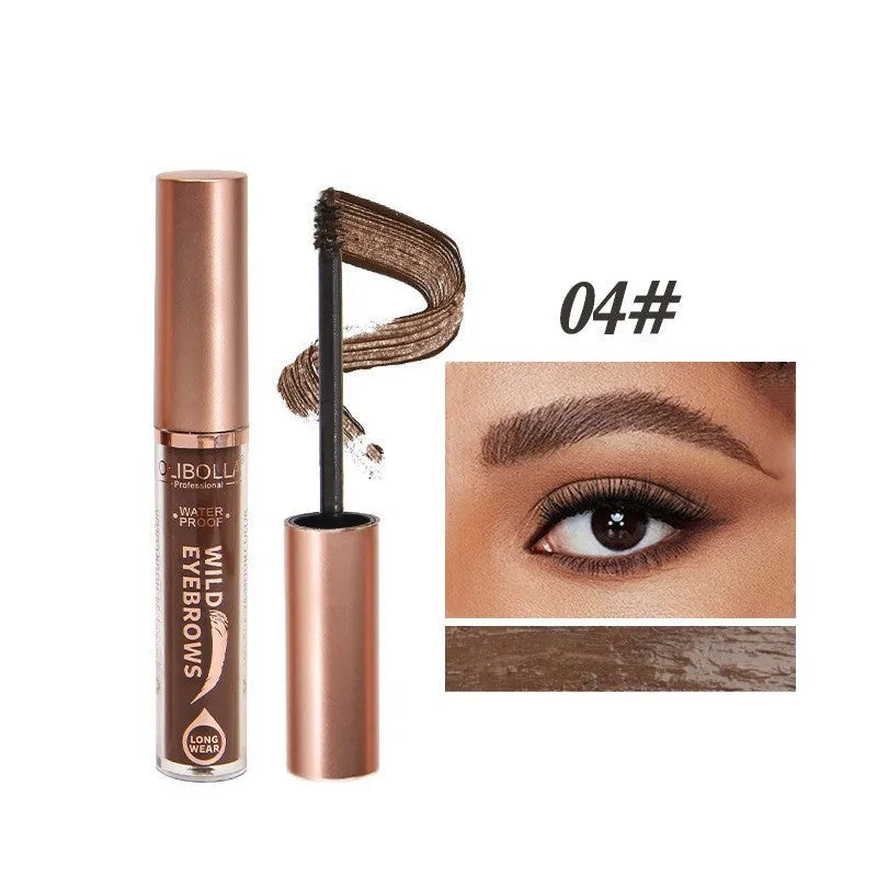 Four colors eyebrow cream long lasting waterproof in pots with colour swatches