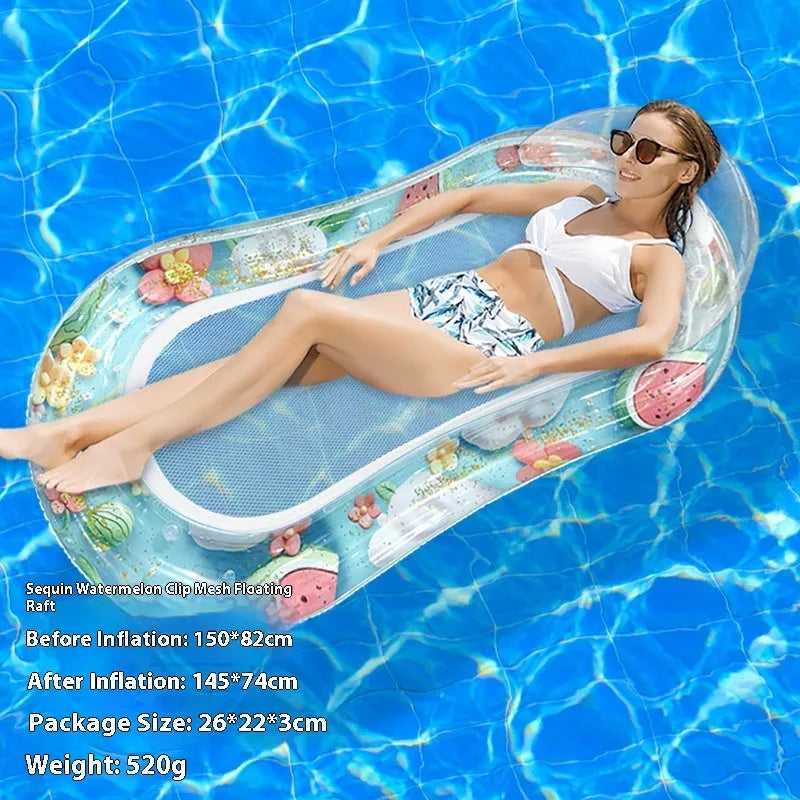 PVC inflatable floating row in gradient colour designs for pool or beach use