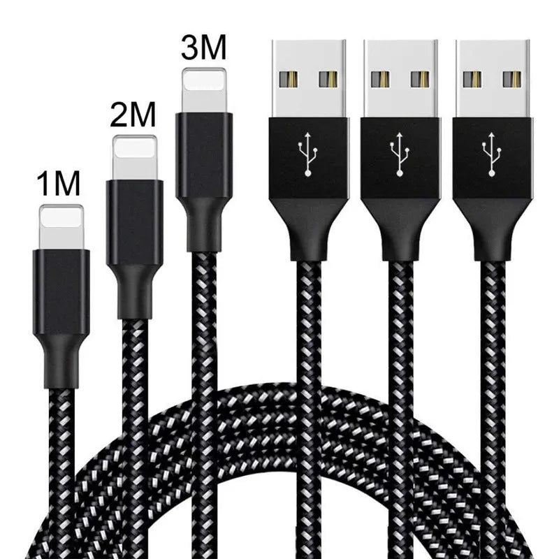 Braided nylon Micro USB charging cable for Android phones in black and white colour.